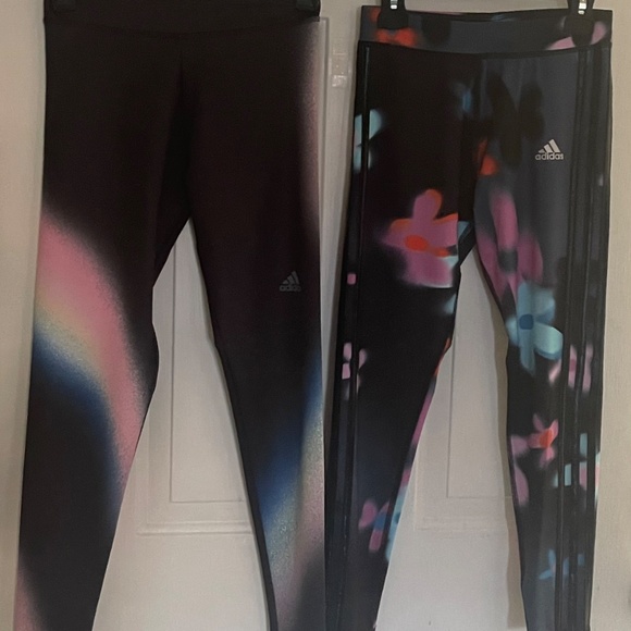 Girls ADIDAS leggings 2 PAIR LOT Aeroready Girls M 10-12 - Picture 9 of 16